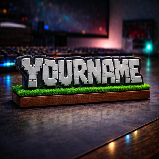Custom Block Name Plaque with Grass Base | Personalised 3D Printed Sign