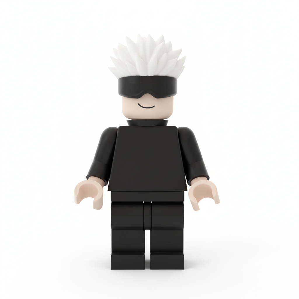 Satoru Gojo 3D printed minifigure front view