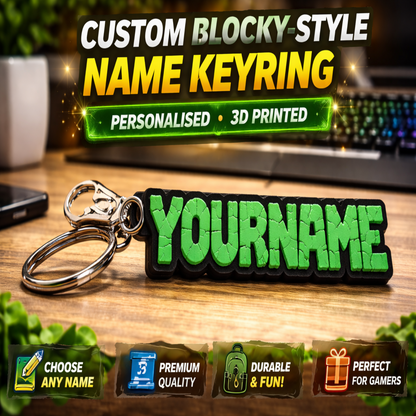 Custom Gamer Name Keyring| Custom 3d Printed