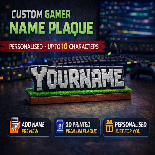 Custom Block Name Plaque with Grass Base | Personalised 3D Printed Sign