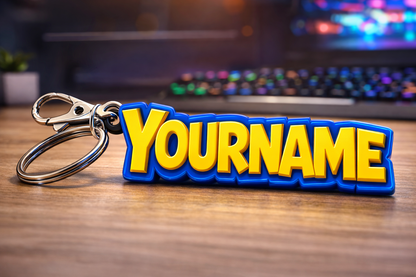 Gamer Inspired Name Keyring| Custom 3d Printed