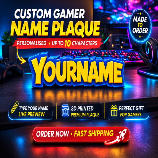 Gamer-Inspired Name Sign | Custom 3D Printed