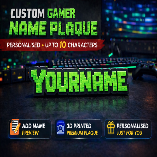 Personalised Gamer Inspired Name Sign | Custom Pixel Gaming Name Plaque