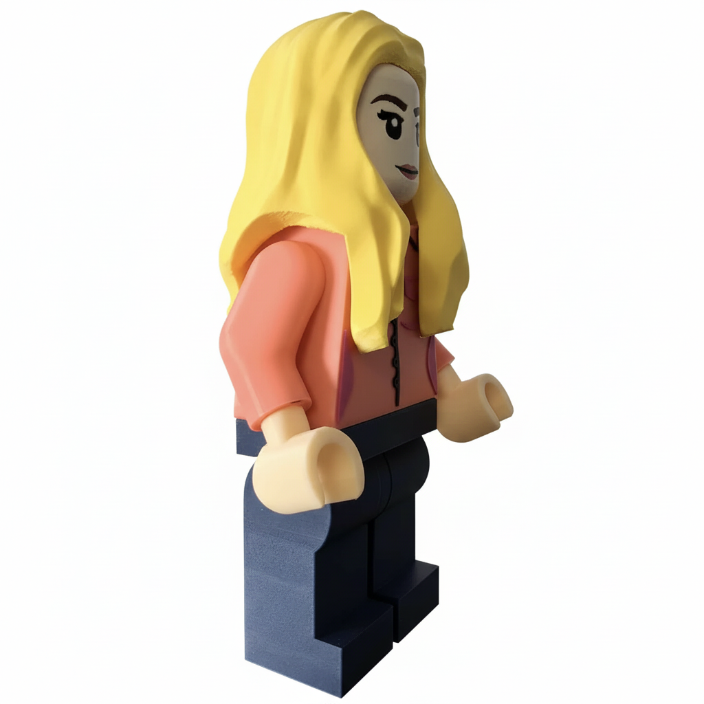 Penny 3D printed minifigure side view no background