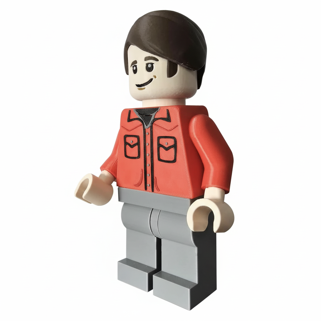 Howard Wolowitz 3D printed minifigure side view no background
