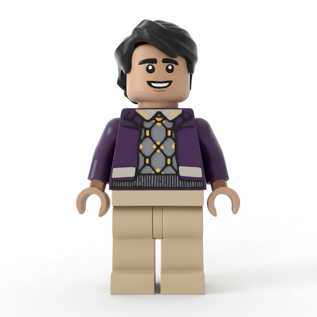 Raj Koothrappali 3D printed minifigure front view