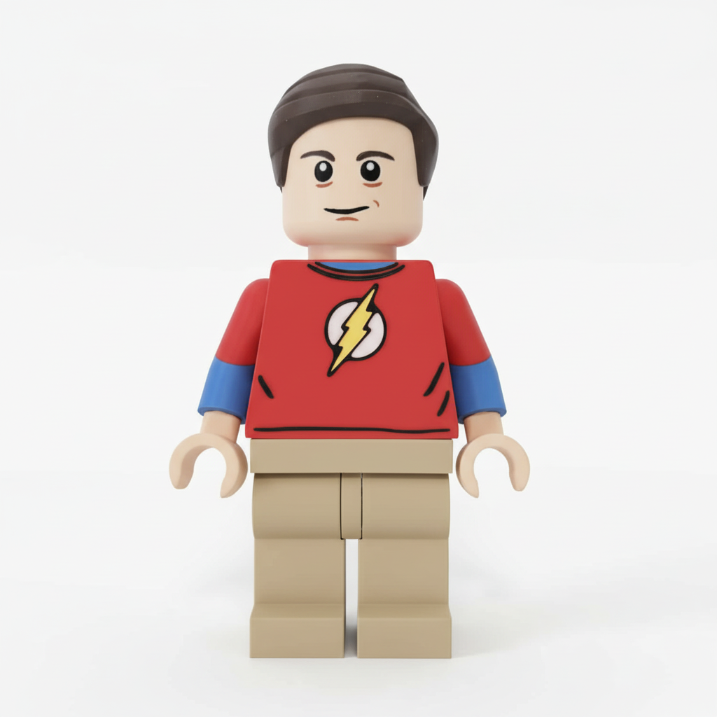 Sheldon Cooper 3D printed minifigure front view