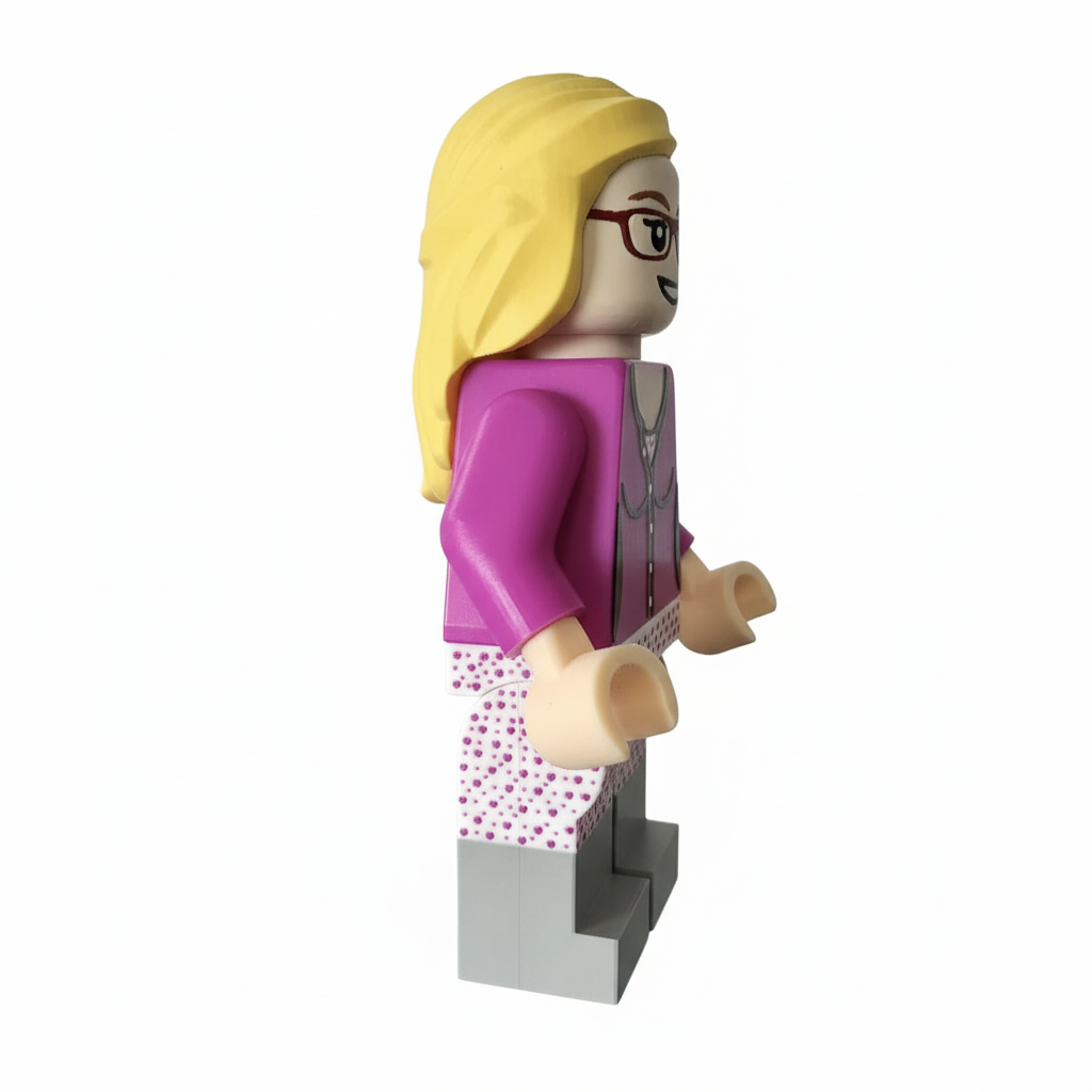 Bernadette Rostenkowski-Wolowitz 3D printed minifigure side view no background
