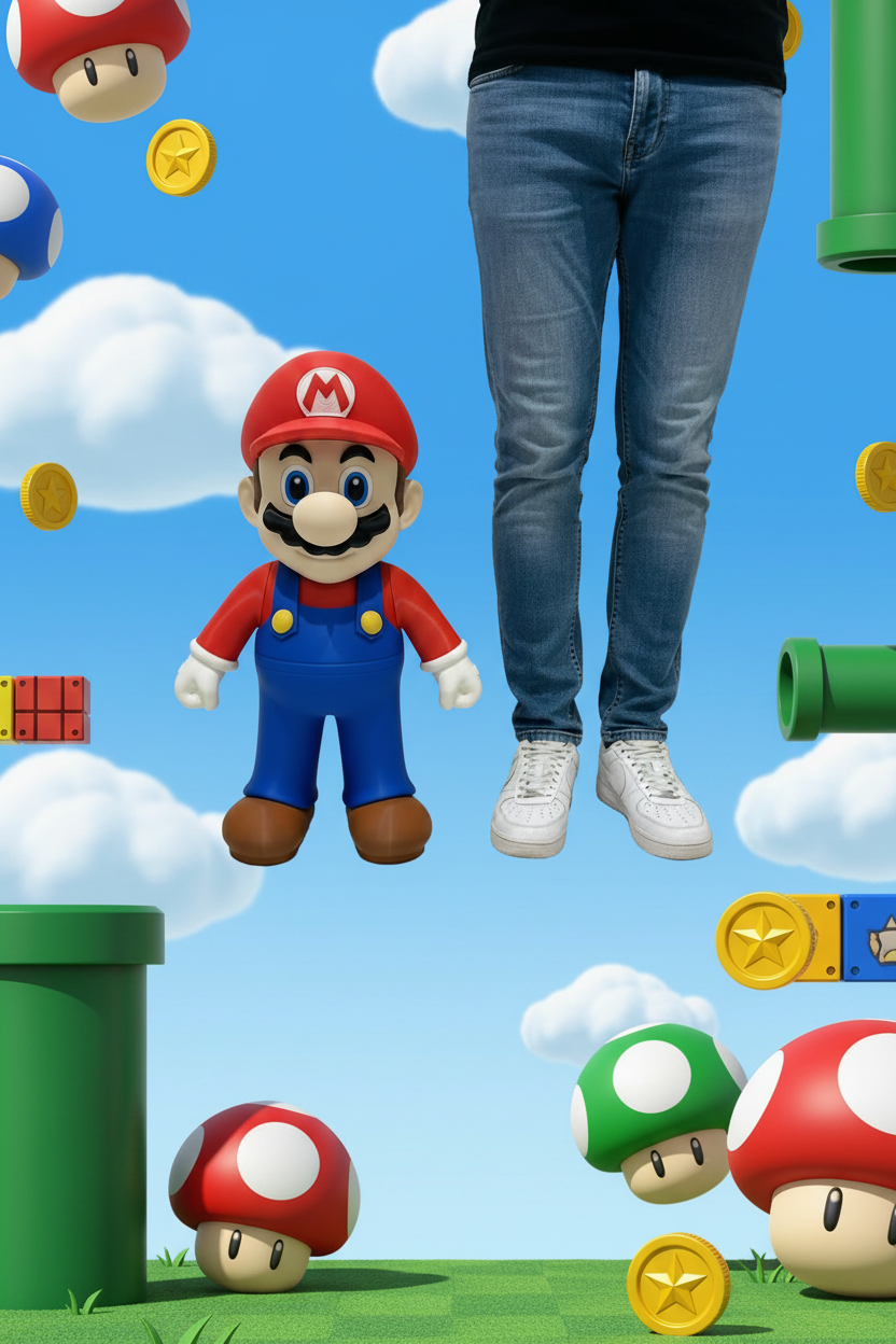 Mario Fun Themed Size Comparison